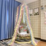 Eimilaly Prinzessin Regenbogen Betthimmel mit 250er Lichtervorhang – Kinderzimmer Dekoration – Bild 4
