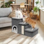 Newthinking Hundetreppe 3 Stufen mit Stauraum – Faltbar, rutschfest, bis 20 kg – Bild 7