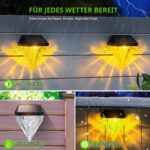 AGOTD Solar-Wandleuchten 4er Set – IP55 Gartenbeleuchtung mit Diamant-Design & Amber-Licht – Bild 3