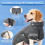 SlowTon Winter-Hundemantel mit Polarfleece & reflektierenden Streifen – Wasserdicht für kleine bis mittlere Hunde – Bild 2