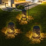 Qoosea Solar-Gartenlaterne Eule – Wasserdichte Deko-Leuchte mit Musterprojektion für Aussen – Bild 7