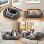 JOEJOY Hundebett XL 89x63cm – Orthopädisches Hundebett mit Rosensamt & Wildlederplüsch – Bild 4