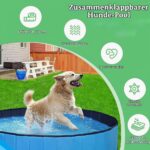 Zegupal Hundepool 80x20cm – Faltbarer Schwimmpool mit rutschfestem PVC für alle Hunderassen – Bild 4