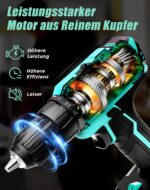 VIWKO 20V Akkuschrauber mit 42Nm Drehmoment & 56-teiligem Set – Profi-Bohrschrauber für Heimwerker – Bild 4