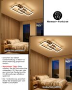 Meloweel LED Deckenleuchte 54cm Holz dimmbar – Vintage Lampe mit Fernbedienung & Memory – Bild 3