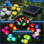DooYard Solar Rosenleuchten 7-Farbwechsel (2er Set) – Gartenbeleuchtung mit großem Solarpanel – Bild 5