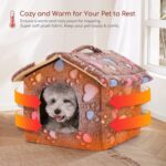 Nobleza Hundehütte 53x50x43cm – Winterfeste Hundehöhle mit abnehmbarer Matratze für Hunde & Katzen – Bild 4