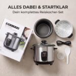 MELISSA Reiskocher 1,5 L – 500 W Edelstahl mit Antihaft & Dämpfkorb – Bild 7