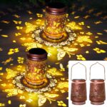 2er Set Solarlaterne AOSITE mit Schmetterling-Design – IP65 Warmweiss für Garten & Terrasse