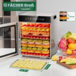 Kwasyo Dörrautomat 750W mit 12 Etagen – Profi-Lebensmitteltrockner mit digitaler Temperaturregelung – Bild 7