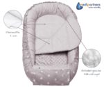 Medi Partners Babynest 100x60 cm – Kuschelnest aus Baumwolle & Minky für Neugeborene – Bild 3