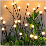 DooYard Solar Glühwürmchen Gartenleuchten 4er-Set – Schwingende Außendeko mit Warmweisslicht