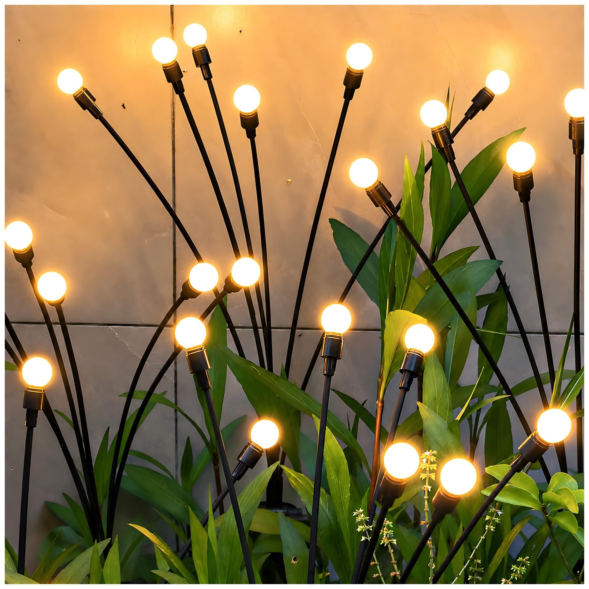 DooYard Solar Glühwürmchen Gartenleuchten 4er-Set – Schwingende Außendeko mit Warmweisslicht