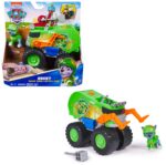 PAW PATROL Rescue Wheels – Rockys Recycling Monstertruck mit Geschoss-Abwurf & Figur