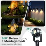 FIFlying LED-Gartenstrahler 4 in 1 mit 14m Kabel – 600 Lumen Gartenbeleuchtung IP65 – Bild 5
