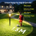 TuyLuxe 200lm Solarleuchte Garten 3000K Warmweiss – 4er Set mit 2000mAh Akku & IP65 – Bild 4