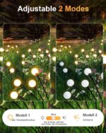 AdalyRoma Solarleuchten 4er-Set mit 32 LED – Glühwürmchen-Gartendeko IP65 wasserdicht – Bild 2