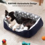 FURTIME Hundebett 51x48cm mit Plüsch & Baumwolle – Weiches Hundekörbchen für kleine Hunde – Bild 5