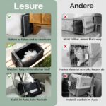 LE SURE Faltbare Katzentransporttasche 43.5x29.5x34 cm – Formstabil & Sicher für Reisen – Bild 5