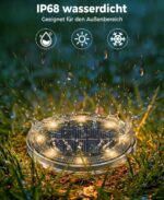 LOTMOS 6er Set Solar Bodenleuchten – IP68 Wasserdicht mit 8 LED für Garten & Terrasse – Bild 4