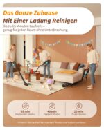 ElecKeys Akku Staubsauger 55KPa/650W, 65 Min Laufzeit – Kabellos Faltbar für Tierhaare – Bild 6