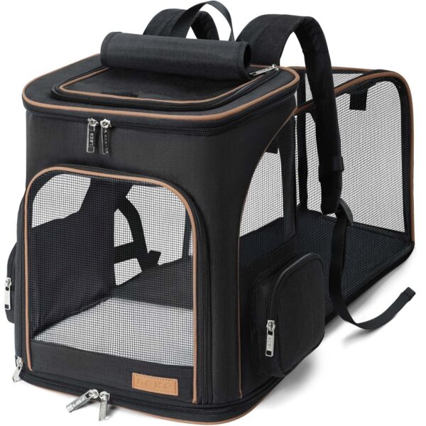 Lekesky XL Haustier-Rucksack – Erweiterbar & faltbar für Katzen und Hunde bis 10 kg