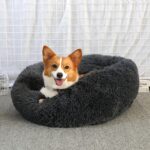 Kfnire Hundebett Doughnut Ø50cm – Flauschiges Haustierbett mit Kopfstütze für Katzen & Hunde – Bild 2