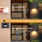 Wondlumi Außenleuchte mit Bewegungsmelder Schwarz – 5W GU10 LED IP44 für Terrasse & Garten – Bild 3