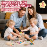 Akokie Montessori Holzspielzeug ab 3 Jahren – 40 Stäbe mit 3 Spielmöglichkeiten – Bild 8