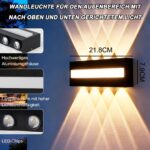 Lixstyea LED Wandlampe 12W IP65 – Warmweiss Wandleuchte für Innen & Aussen – Bild 3