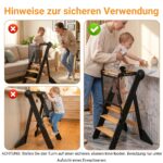 COSYLAND Lernturm Klappbar mit Kippschutz – Bambusturm 2-fach höhenverstellbar bis 55 kg – Bild 9