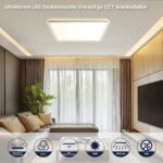BestLuz 42x42 cm LED Deckenleuchte CCT – 2800 lm, 24W, IP44, Backlight-Effekt – Bild 2