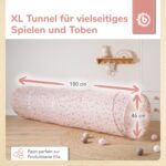 Bieco Pop-Up Spieltunnel Dreamy Flowers 180 x 46 cm – Krabbeltunnel für Babys ab 1 Jahr – Bild 2