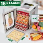 Kwasyo Dörrautomat Edelstahl 15 Etagen – Professionelles Dörrgerät mit Dual-Lüfter & Timer – Bild 2