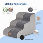ZOMISIA Hundetreppe 40 cm mit 3 Stufen – Gelenkschonende Haustierrampe für Sofa & Bett – Bild 3