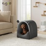 EUGAD Hundehöhle 60x55x60cm – 2-in-1 Design mit abnehmbarem Kissen für Hunde bis 15kg – Bild 6