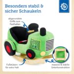 Bieco Plüsch Schaukeltier Traktor 60 cm – Holz Schaukelwippe mit Sicherheitsgurt ab 9 Monate – Bild 6