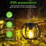 Akynite Solar-Hängeleuchte IP65 – Retro Gartenlaterne mit Warmweiss für Aussen, 2er Set – Bild 4