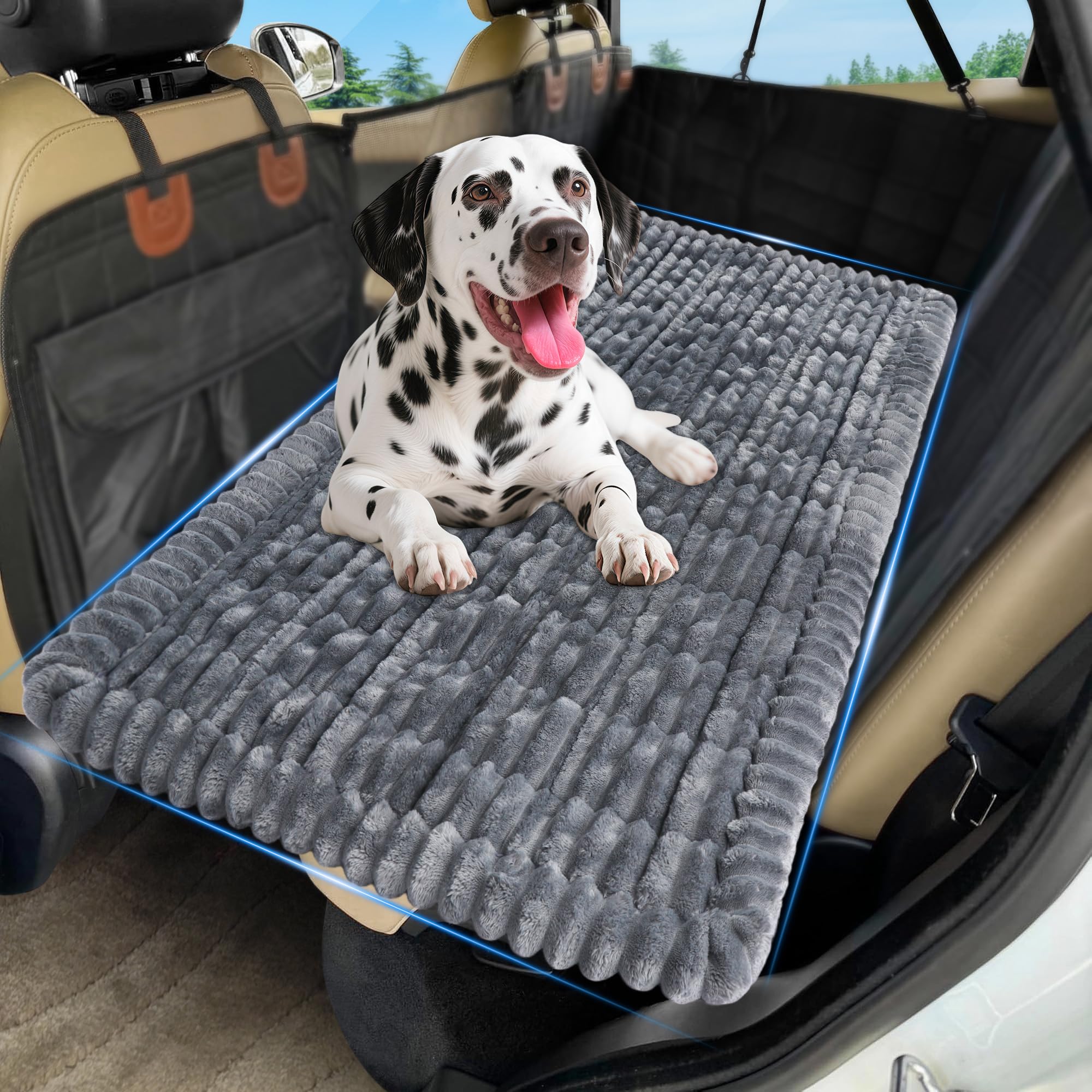 Loiion Hundematte Auto Rückbank 127×62cm – Rutschfeste Schutzmatte mit Flanell