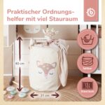 Bieco Aufbewahrungskorb Reh Ella – Grosser Wäschekorb Kinderzimmer aus Baumwolle – Bild 3
