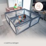 Lionelo WILLOW XL Laufgitter 187x207 cm – Grossflächiger Laufstall ab Geburt bis 48 Monate – Bild 2