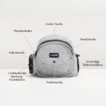 TushBaby Hüfttrage Grau – Ergonomische Babytrage bis 20 kg mit Staufächern – Bild 6