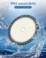 HAPYLUMI LED Hallenstrahler 100W, 2er Set – 10.000 Lumen UFO Werkstattlampe IP65 – Bild 5