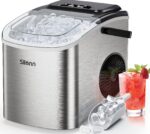 Silonn Eiswürfelmaschine – 9 Würfel in 6 Min., 12 kg/24h, 2 Grössen, tragbar