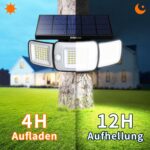 INTELAMP Solarlampe mit Bewegungsmelder & Fernbedienung – 1200 Lumen, 270° Weitwinkel für Garten – Bild 5