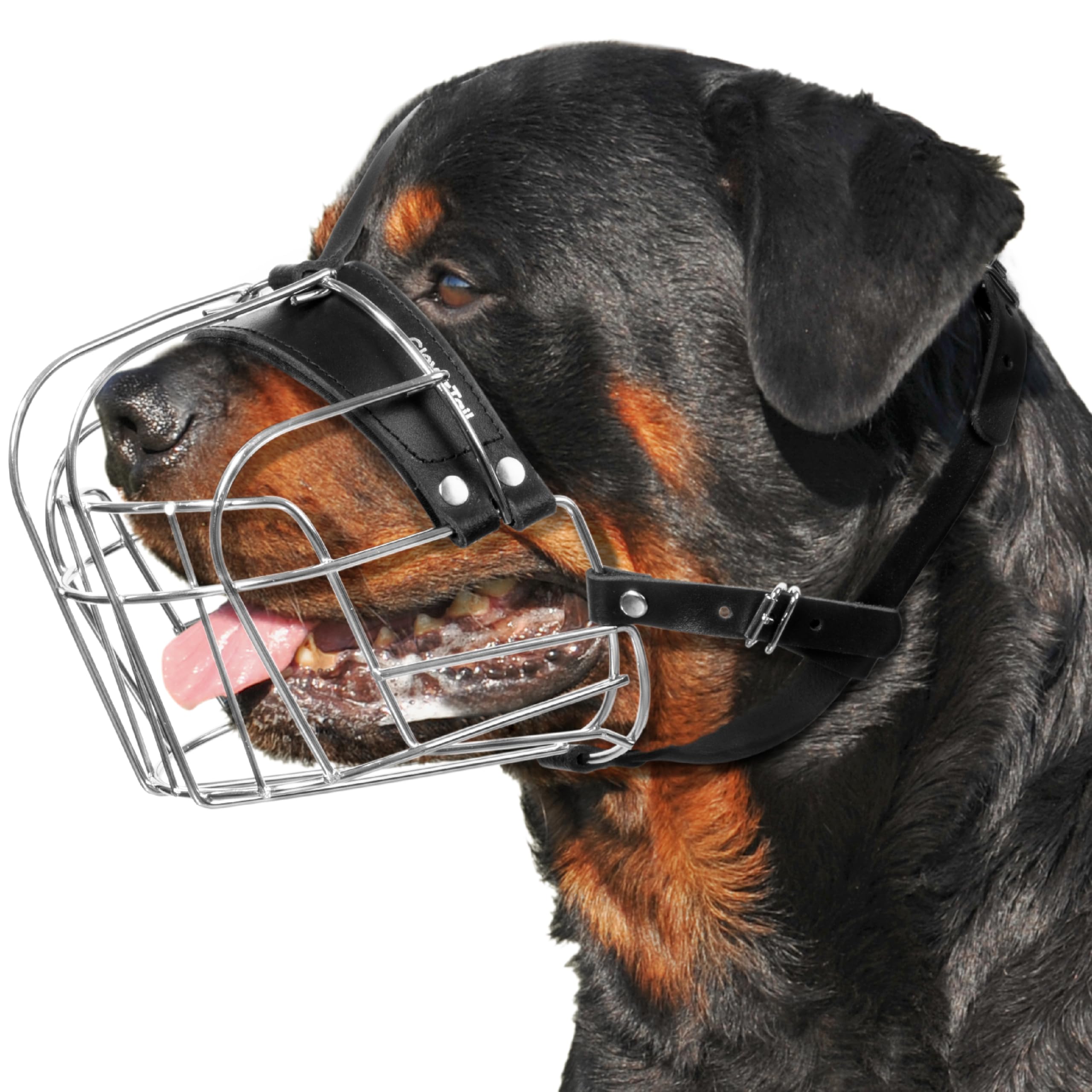 CleverTail XL Metall-Maulkorb für grosse Hunde – Sicher & komfortabel für Rottweiler & Mastiffs
