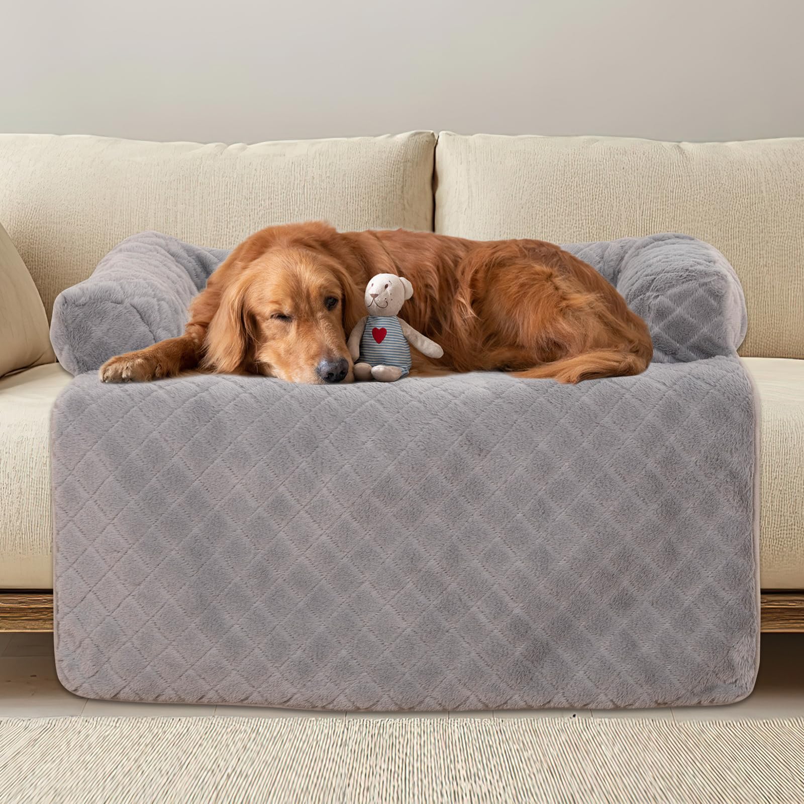 PAWBOSE Hundebett 100x88cm mit Memory-Schaum – Waschbar & rutschfest für alle Hunderassen