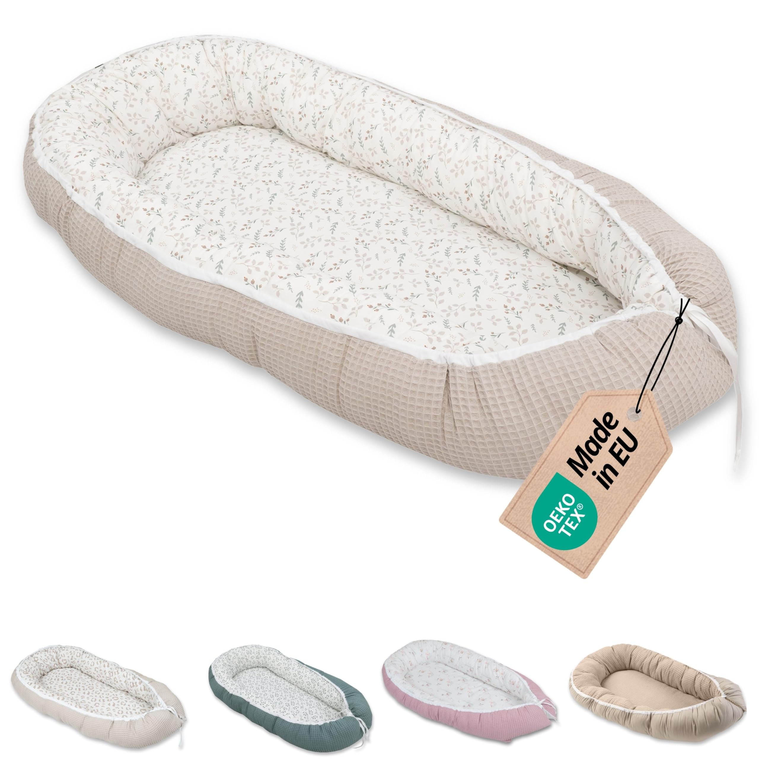 ULLENBOOM Babynest 55x95 cm – Geborgenheit & Sicherheit mit Bio-Baumwolle für Neugeborene
