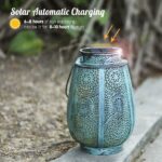 Bonsery Solarlaterne Türkis – Vintage Gartenleuchte IP65 wasserdicht, 15 Lumen – Bild 3