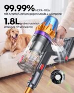 Fieety Akku Staubsauger 55kPa 650W – Kabellos mit 80 Min Laufzeit & Automatikmodus – Bild 4